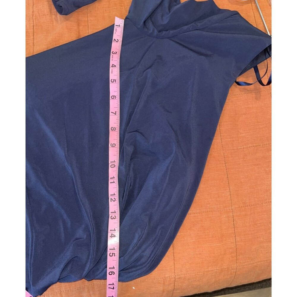 LEENA MAC DUGGAL One-Shoulder Navy Blue Gown SIZE 10 Maxi Dress ELEGANT. - Picture 7 of 9